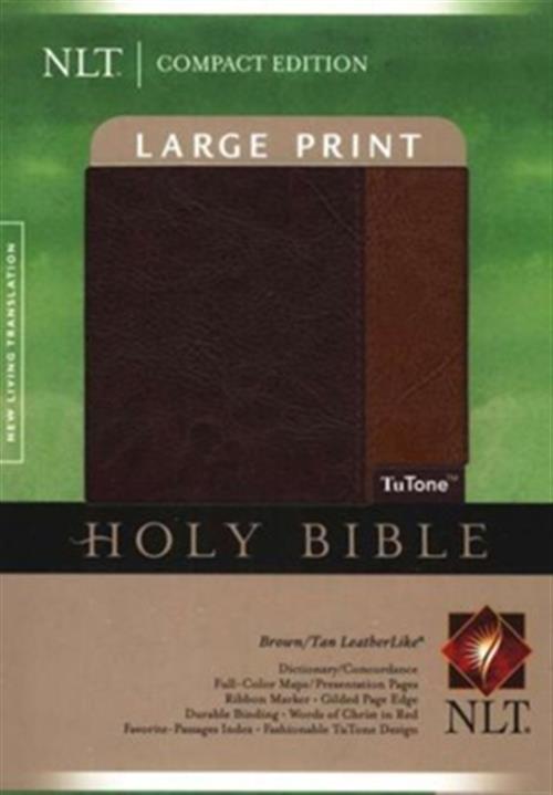 Holy Bible: New Living Translation, Brown Tan Tutone, Leatherlike, Compact