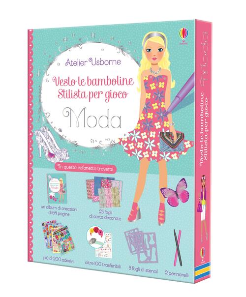 Moda. Vesto Le Bamboline. Stilista Per Gioco. Con Gadget. Con Adesivi Fiona Wa