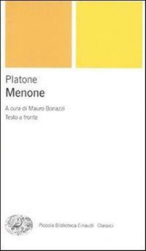 Menone. Testo Greco A Fronte