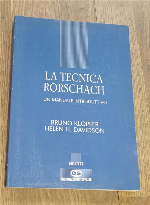 La Tecnica Rorschach Bruno Klopfer, Helen Davidson Giunti 1998