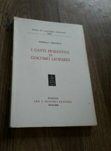 Libri Ceragioli, Fiorenza. - I Canti Fiorentini Di Giacomo Leopardi.