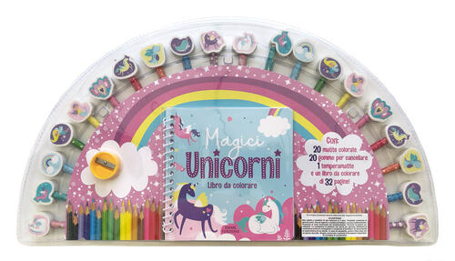 Magici Unicorni. Ediz. Illustrata. Con 20 Gomme Per Cancellare. Con 10 Matite