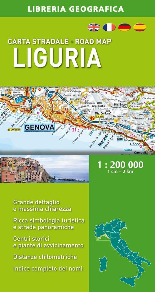 Liguria 1:200.000 Libreria Geografica 2016