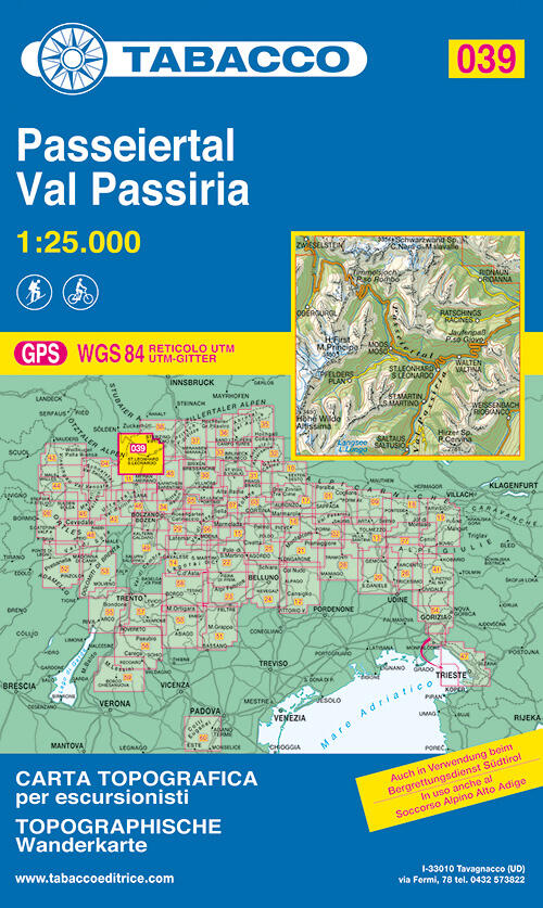 Val Passiria 1:25.000 Tabacco 2008