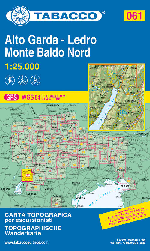 Alto Garda E Ledro. Monte Baldo Nord 1:25.000 Tabacco 2015