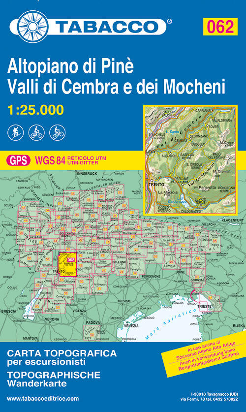 Altopiano Di Pine. Valli Di Cembra E Dei Mocheni. Carta Topografica 1:25.000 T