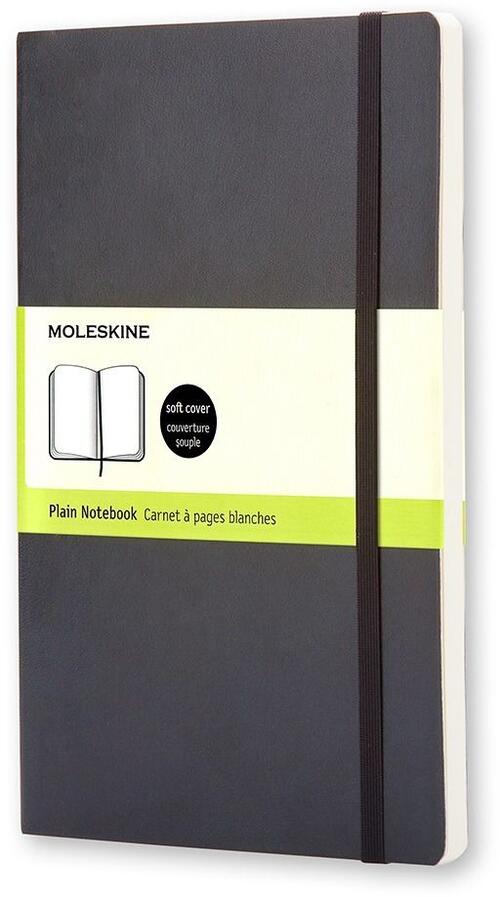 Taccuino Moleskine Large A Pagine Bianche Copertina Morbida Nero. Black