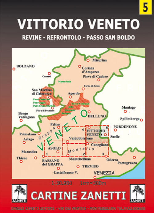 Vittorio Veneto. Revine, Refrontolo, Passo San Boldo 1:30.000 Danilo Zanetti E