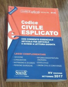 Codice Civile Esplicato. Con Commento Essenziale Articolo Per Articolo E Schemi A Lettura Guidata. L