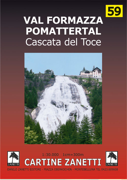 Val Formazza Pomattertal. Cascata Del Toce. Carta Dei Sentieri 1:30.000 Cartog