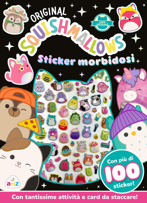 Squishmallows. Sticker Morbidosi. Con 8 Cartoncini Soft Touch. Con 3 Pennarell